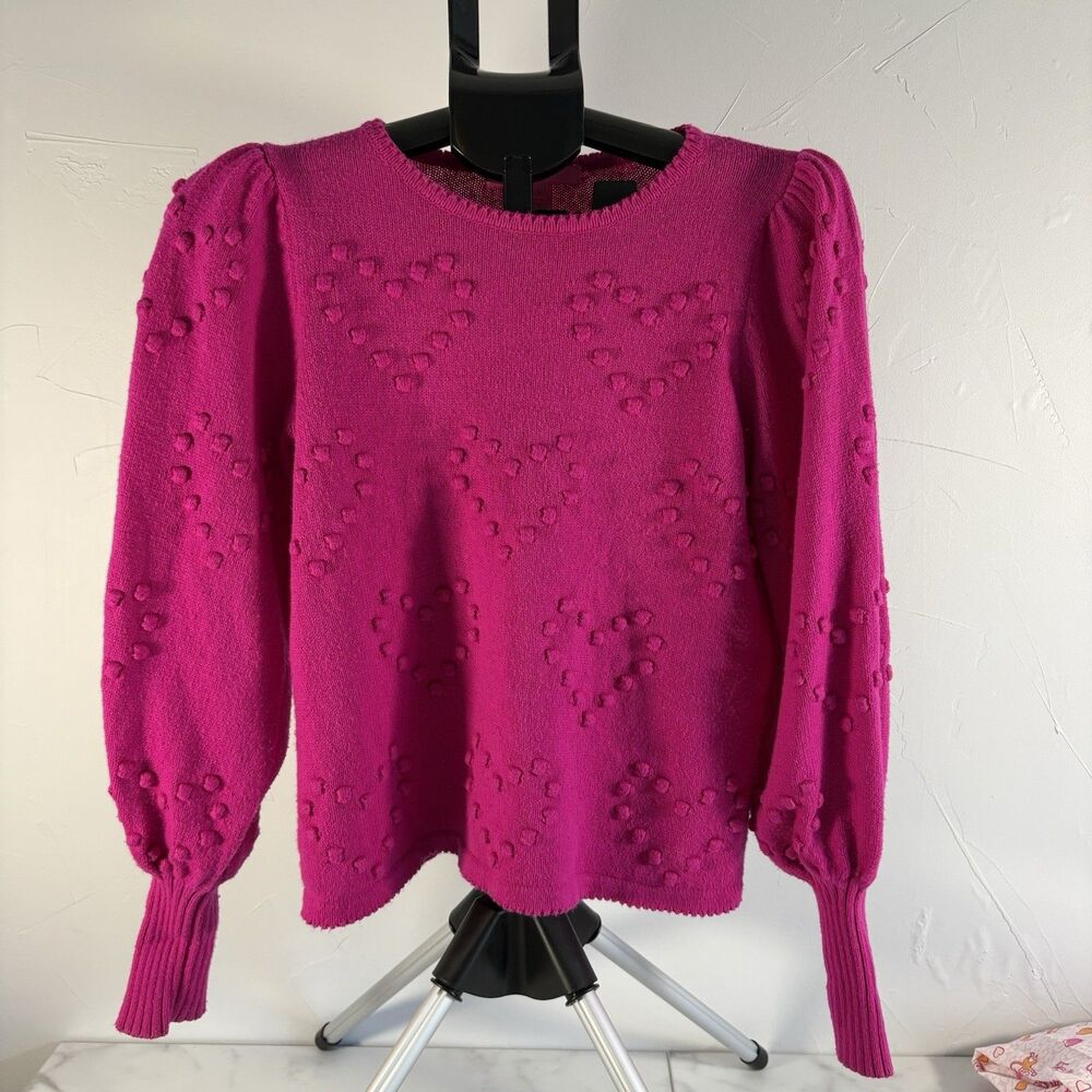 Lilly Pulitzer Women’s Kippa Heart Sweater In Berry Soirée Size Large